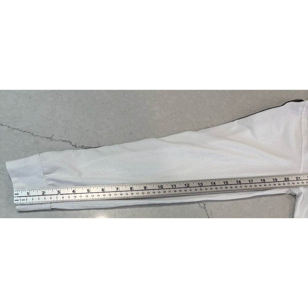 University of Waterloo Long Sleeve Shirt MED White Varsity Tape Sleeve Graphic - Picture 6 of 6